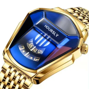 Men’s Waterproof Quartz Watch Alloy Motorcycle Personality Watch with TikTok Style Gift Set for Men