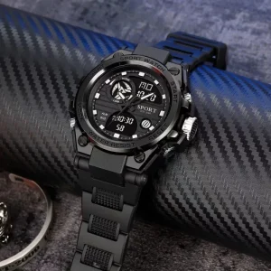 Men’s Waterproof Sport Wristwatch Relogio Masculino Luxury Fashion Rubber Dual Display Digital Watch