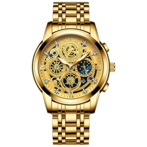 Men’s Waterproof Watch Hollow Design Fashionable Wristwatch