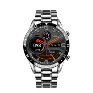 Men’s Wearable Business Sport Waterproof IP67 Smart Watch Heart Rate Blood Oxygen Monitoring Stainless Steel Watch