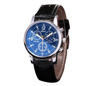Men’s Women’s Business Fashion Couple’s Watches Alloy Case Leather Strap Quartz Movement Pointer Dial Glass Window Student Gift