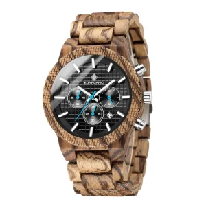 Men’s Wood Quartz Chronograph Watch