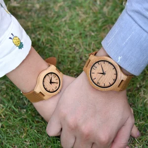 Men’s Wood Watch Handmade Wood Watches with Leather Band