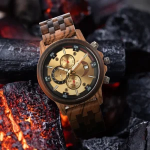Men’s Wooden Wristwatch Sandalwood Luxury Fashion Business Watch Personalized Engraved Custom Wood Clock