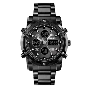 Men’s Wrist Watch 3 ATM Water Resistant Sport Analog Digital Watch Stainless Steel 1389