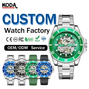 Men’s Wristwatch Alloy Square Stainless Steel Strap 20mm Black Dial Sport Analog Mechanical Water Resistant 5BAR Luminous