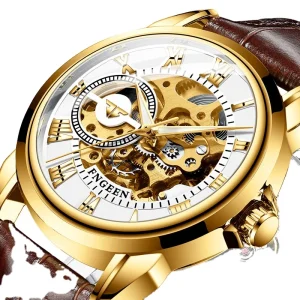 Men’s and Women’s Automatic Mechanical Watch Mesh Belt Hollow Dial Sports Mechanical Watch