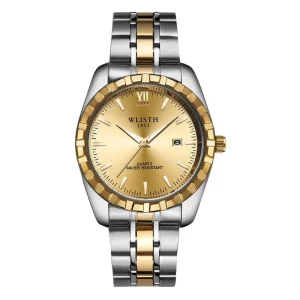 Men’s and Women’s Business Couple Quartz Watches Stainless Steel Luminous Waterproof Watch with Calendar
