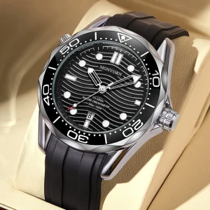 Men’s business casual quartz watch leather strap vintage-style alloy case one-year battery life analog dial
