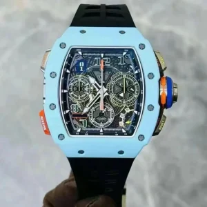 Men’s chronograph skeleton automatic watch, ceramic case, sapphire crystal, luxury sports mechanical watch