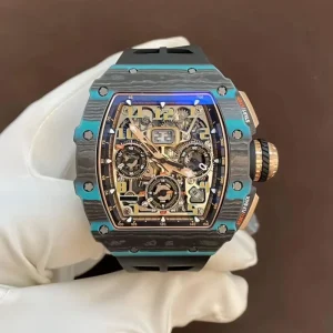 Men’s skeleton automatic mechanical watch, carbon fiber case, 11-03, luxury sports waterproof watch