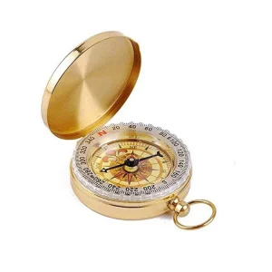 Metal Mini Pure Copper Compass Outdoor Mountaineering Multi Function Luminous Car Retro Flip Compasses