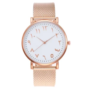 Milanese Mesh Strap Ladies Quartz Watch Arabic Numerals Couple Watch