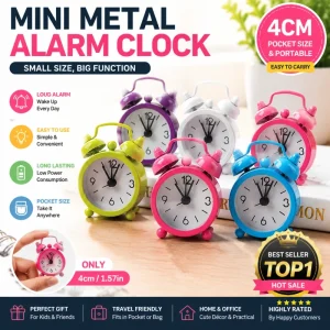 Mini 40mm Small Metal Alarm Clock For Children Gifts