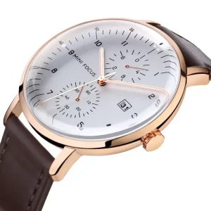 Mini Focus MF0052G Quartz Watch Trending Luxury Business Calendar Leather Strap Waterproof Men’s Wristwatch