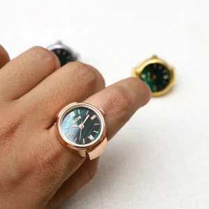 Mini Green Watch Creative Ring Movement Fashion Accessories Alloy Shell Finger Watch Men Jewelry Women Trend Ring