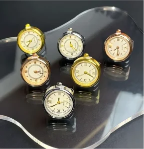 Miniature Finger Ring Watch Creative Quartz Clock Elegant Roman White Dial Alloy Case Stainless Steel Elastic Band Engagement