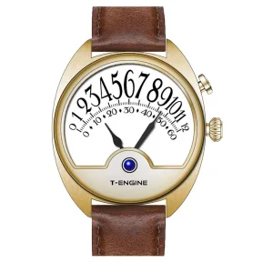Minimalist Business Watch Simple Fashion Design Jump Hour Movement Leather Strap Precise Gearbox Movement