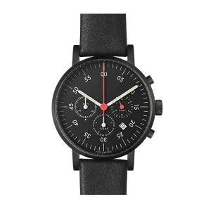 Minimalist Chronograph Watch Black Dial Stainless Steel Classic Case Watches Men Wrist
