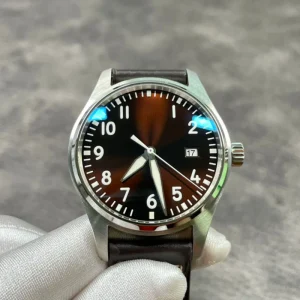 Minimalist Customizable Stainless Steel Case Genuine Leather Strap Sapphire Crystal Business Men’s Watch