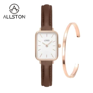 Minimalist Luxury Quartz Watch Stainless Steel Strap Square shaped Womens Vintage Gold Bracelet Factory Export Popular