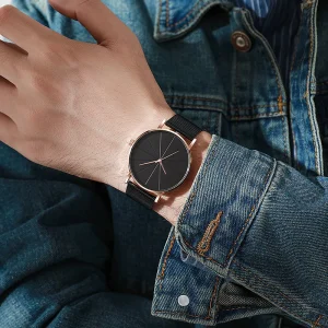 Minimalist Men Fashion Ultra Thin Watches Simple Male Business Stainless Steel Mesh Belt Quartz Watch Leisure Man Watch