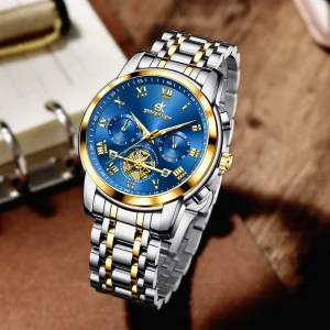 Minimalist Men Watch Business Style Stainless Steel Fashion Sport Waterproof Luminous Week Date Male Quartz Clock Wristwatch