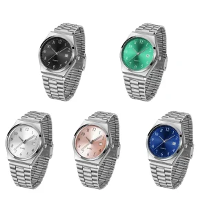 Minimalist Quartz Watches Fashionable Casual Unisex Silver Alloy Newest Custom Logo Quartz Couples Watches