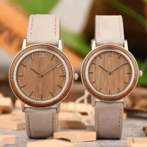 Minimalist Unisex Watch Waterproof Couple Watch for Man and Women Gifts High Quality Wooden Watch Set for Couples