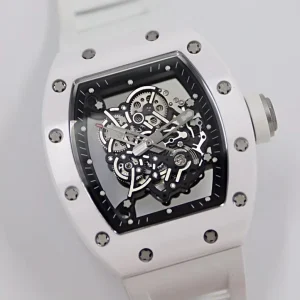 Minimalist White Ceramic Case Rubber Strap Unisex Sports Watch