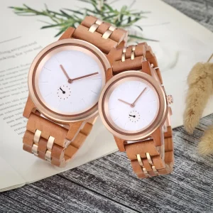 Minimalist Wood Watch Quartz Steel Couple Wood Watch Custom Logo Wood Watch for Men and Women