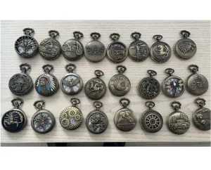 Mixed 24 Models Classic Embossed Hollow Mechanical Watch Roman Mechanical Pocket Watches