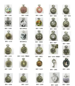 Mixed Designs Small Size Classic Roman Bronze Dia 28MM Pocket Watch Vintage Antique Model Heart Hollow Pocket Watch