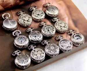 Mixed Styles Silver Small Pocket Watch Pendant Necklace Chain Pocket Watch Factory Direct Sale