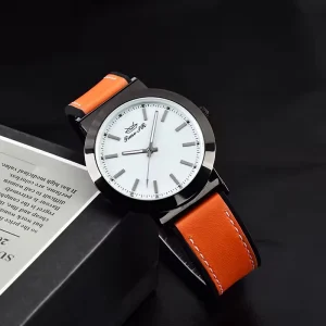 Modern 45mm Business Luxury Fashion Quartz Watch Slim Stainless Steel Case Leather Strap Classic Pointer Dial Glass Men Unisex