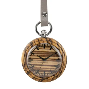 Modern Luxury Engraved Wooden Watches with Miyota Movement, Leather Chain