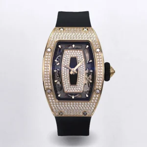 Moissanite Diamond Hollow Out Sport Ultra Thin Skeleton Automatic Luxury Wristwatch Barrel Encore Spotlight