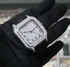 Moissanite Unisex Iced VVS Moissanite Diamond 40mm 5Bar Water Resistant HipHop Style Watch