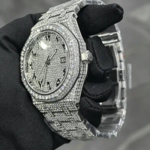 Moissanite Watch Moissanite Diamond Iced Out Men’s Automatic Movement Jewelry Watch