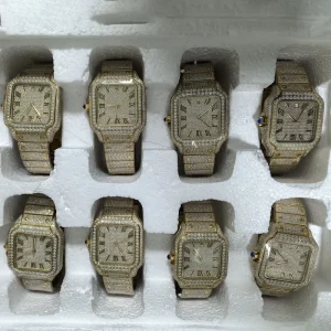 Moissanite watch supplier Moissanite Watch Men Moissanite Diamond Wristwatch Luxury VVS1 Hiphop Watches for Men High Quality