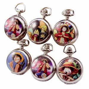 Monkey D Luffy Ceramic Pocket Watch With Chain Sweater Necklace