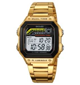 Montre Acier Inoxydable Homme Luxe SKMEI 2307 Stainless Men’s Watches Chronograph Digital Bulk