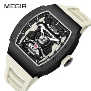 Montre Homme 8604 Stainless Steel Case Barrel Mechanical Watches Waterproof Luxury Automatic Tonneau Watch