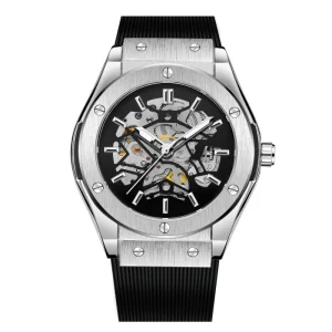 Montre Original Brand Forsining Silicone Rubber Band Luxury Automatic Mechanical Watch Men, Luminous
