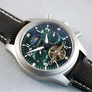 Moon Phase Automatic Watch Chronograph Tourbillon Skeleton Mechanical Multifunction Mechanical Watch
