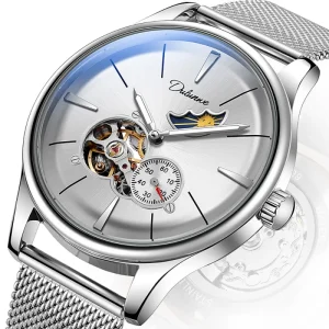 Moon Phase Automatic Watch Men Chronograph Skeleton Mechanical Watch Waterproof Business Classic Luxury Wrist Watch