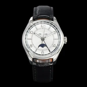 Moon Phase Automatic Watch White Dial Men’s Watch Water Resistant Formal Occasion Business Watch