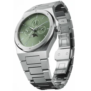 Moon Phase Wristwatch Casual Chronograph Men’s Watch with Leather Band Automatic Design