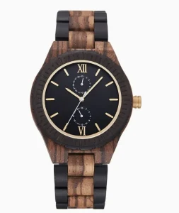 Mori Style Wooden Watch with Real Nail Timer Calendar 22mm Wooden Band 10mm Wooden Case Luxury Charm Dial Watch