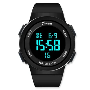Multi Functional Outdoor Electronic Students Wrist Digital Rubber Watch Glow in the Dark Feature for Running Swimming Calendar